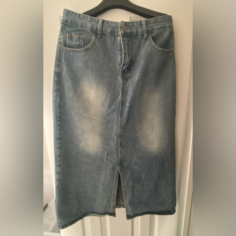 Blue Denim Mid  Skirt Size L-XL